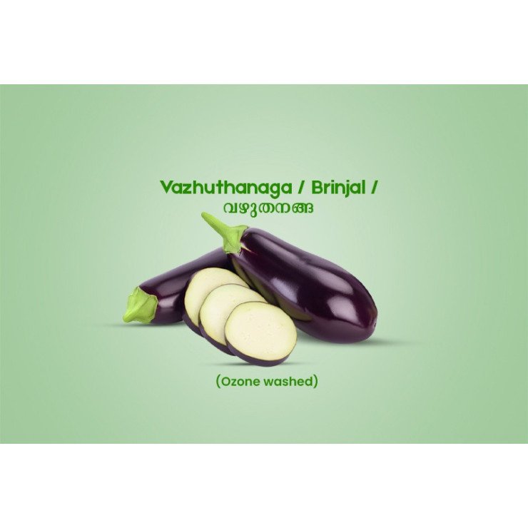 Vazhuthanaga / Brinjal Violet / വഴുതനങ്ങ - 250gm pack ( Ozone washed)